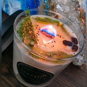 Peppermint Mocha Scented Soy Candles with Wood Wick and Botanicals